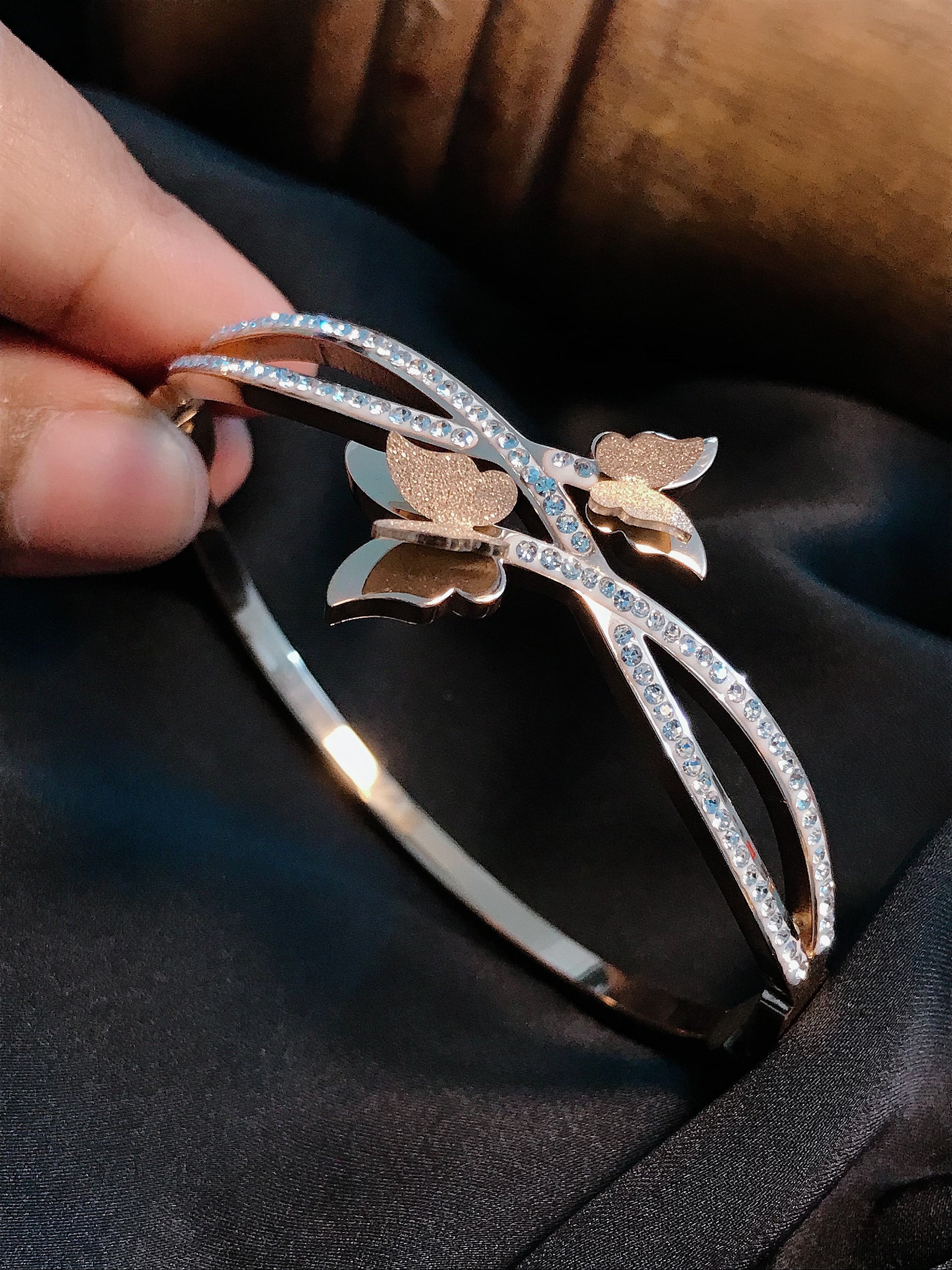 Butterfly Titanium RoseGold Bracelet