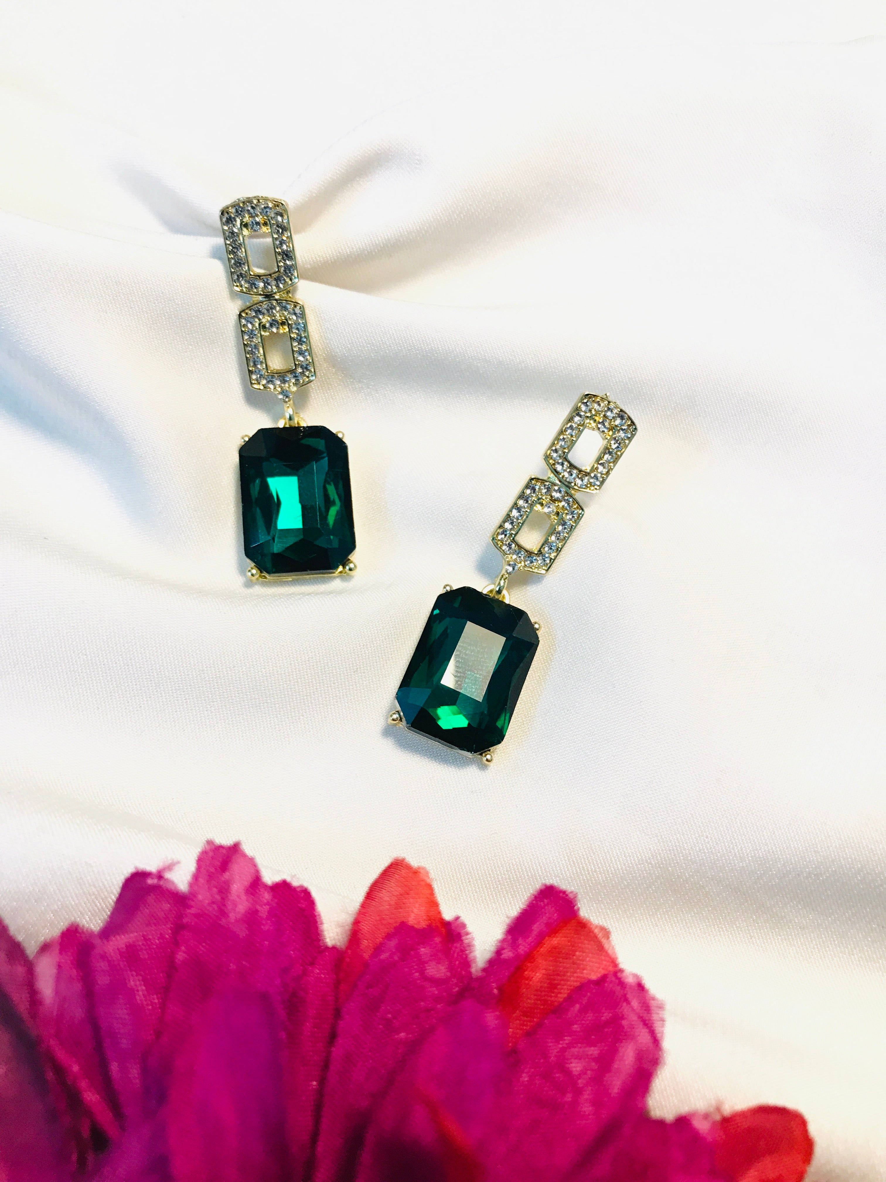 Green Emerald  squad Earring