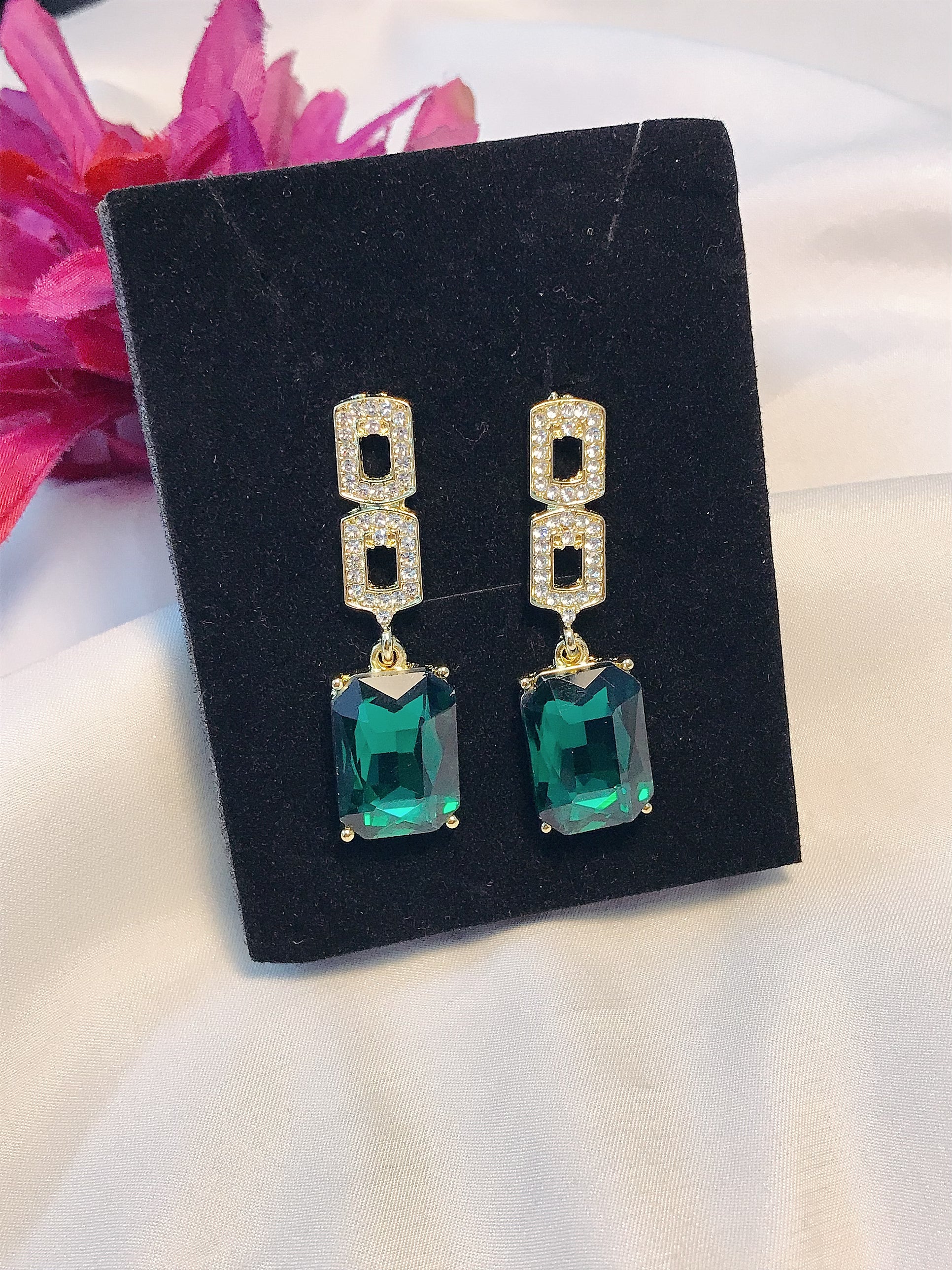 Green Emerald  squad Earring