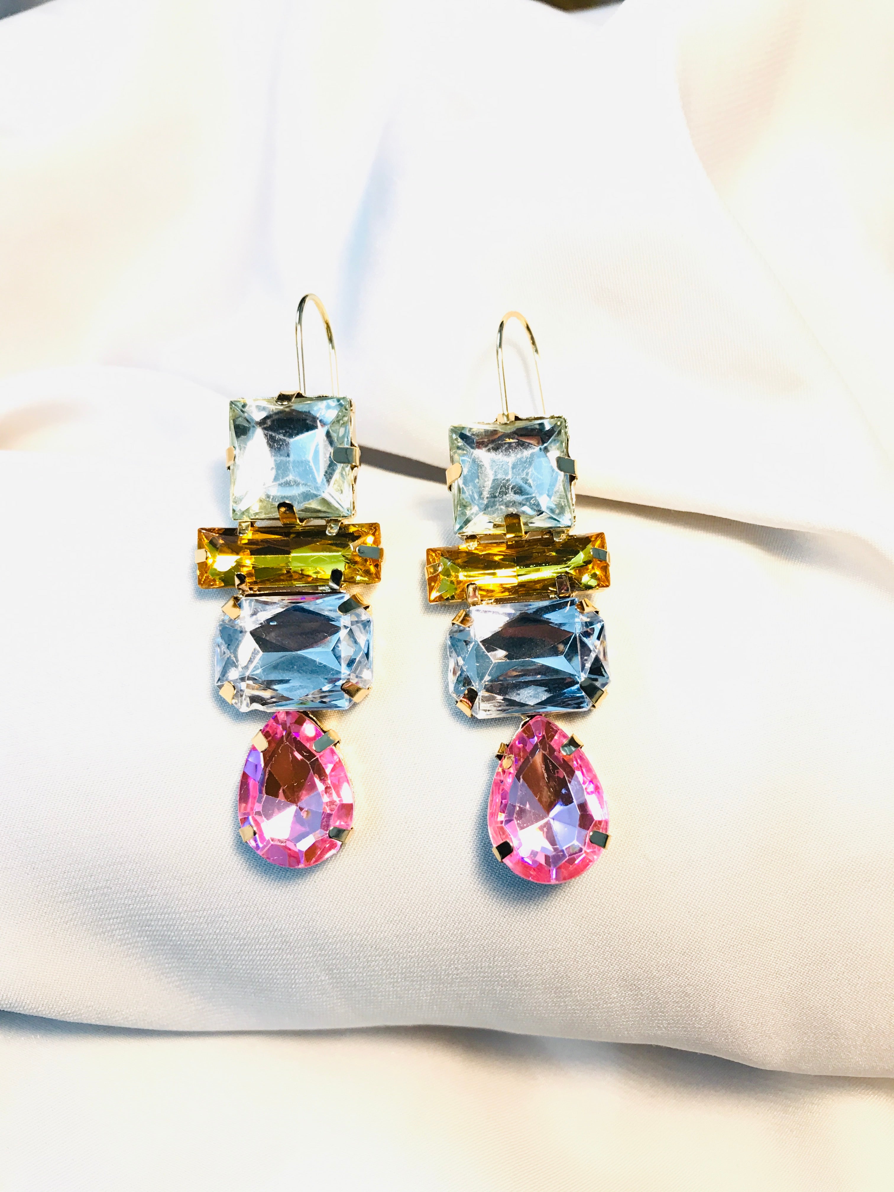 Pink Emerald Stone Earring