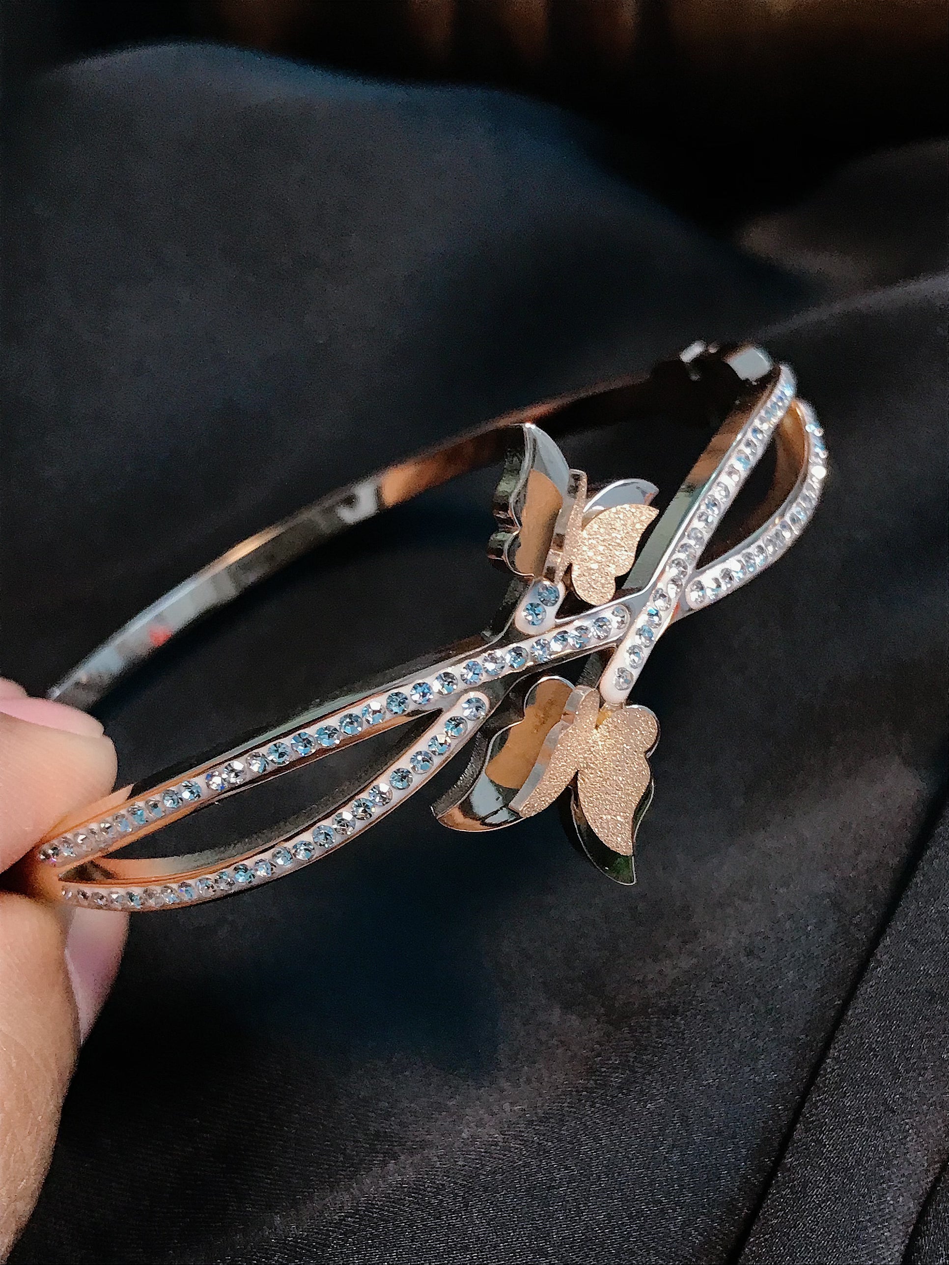 Butterfly Titanium RoseGold Bracelet