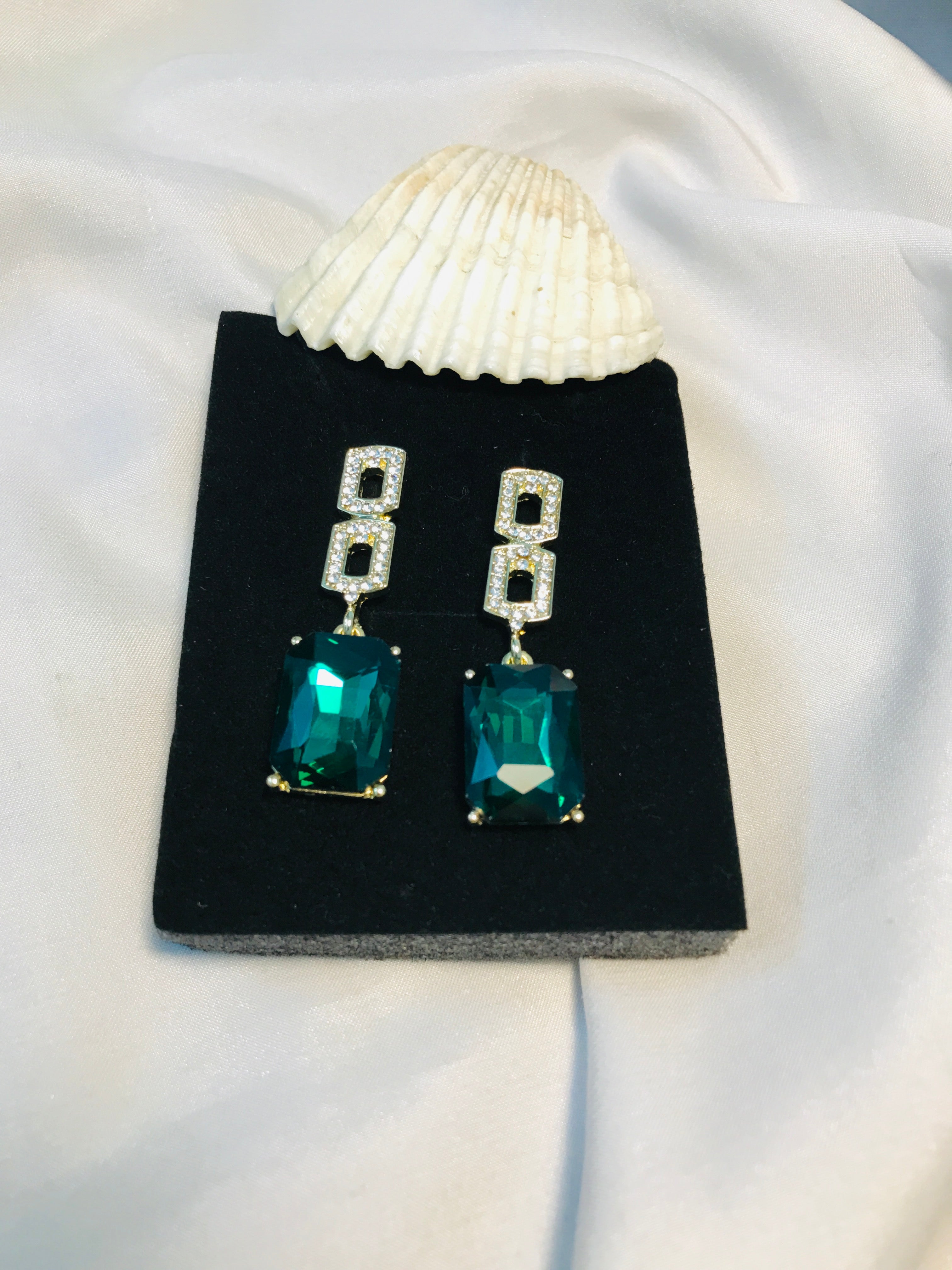 Green Emerald  squad Earring