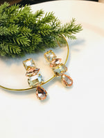 Load image into Gallery viewer, Peach Emerald  Stone Earring
