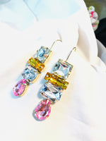 Load image into Gallery viewer, Pink Emerald Stone Earring
