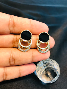 Black Circle Metal Earring