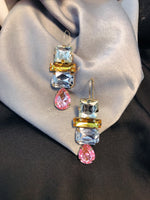 Load image into Gallery viewer, Pink Emerald Stone Earring
