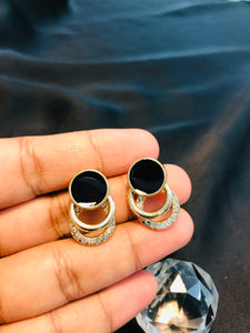 Black Circle Metal Earring