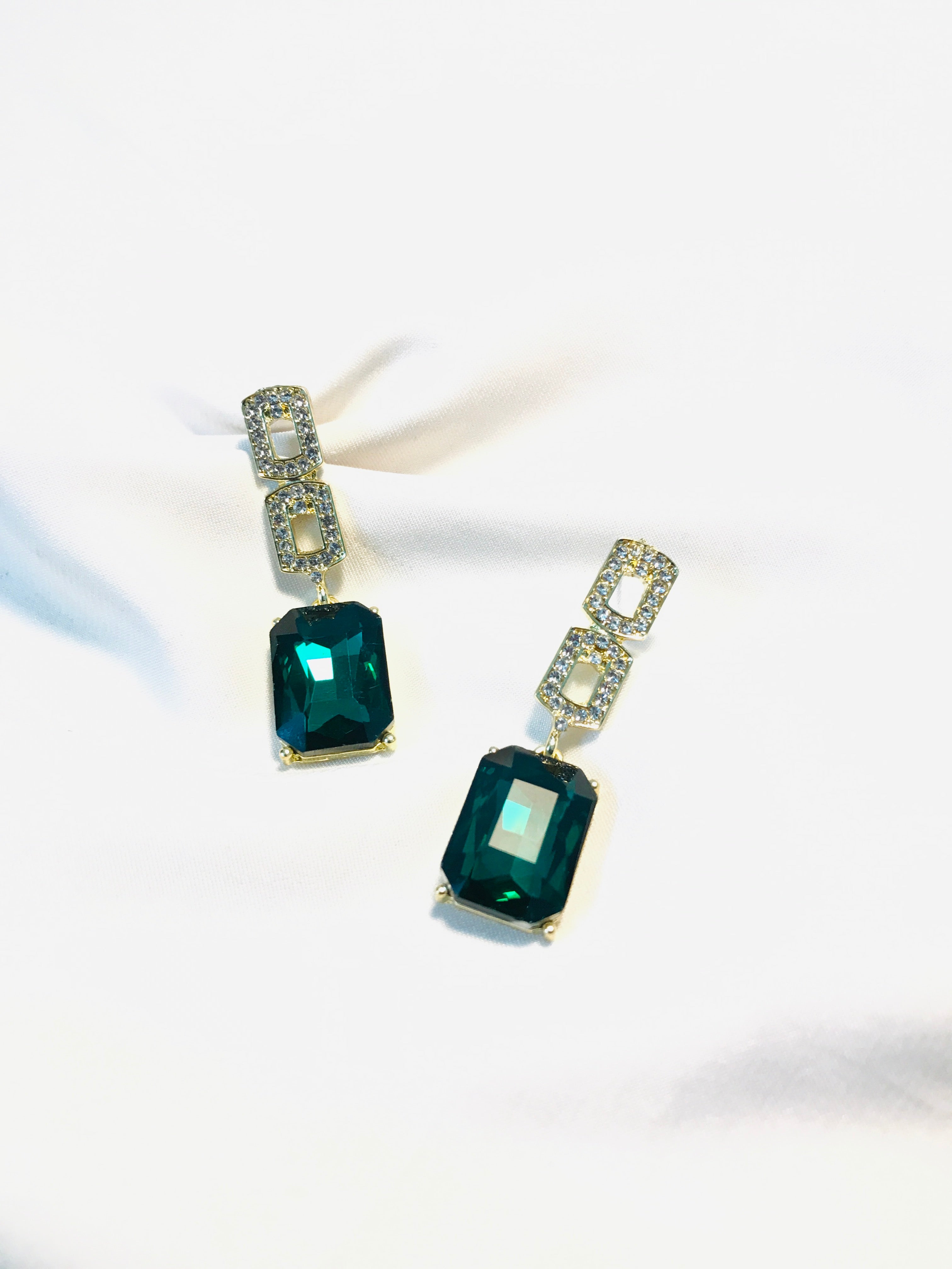 Green Emerald  squad Earring