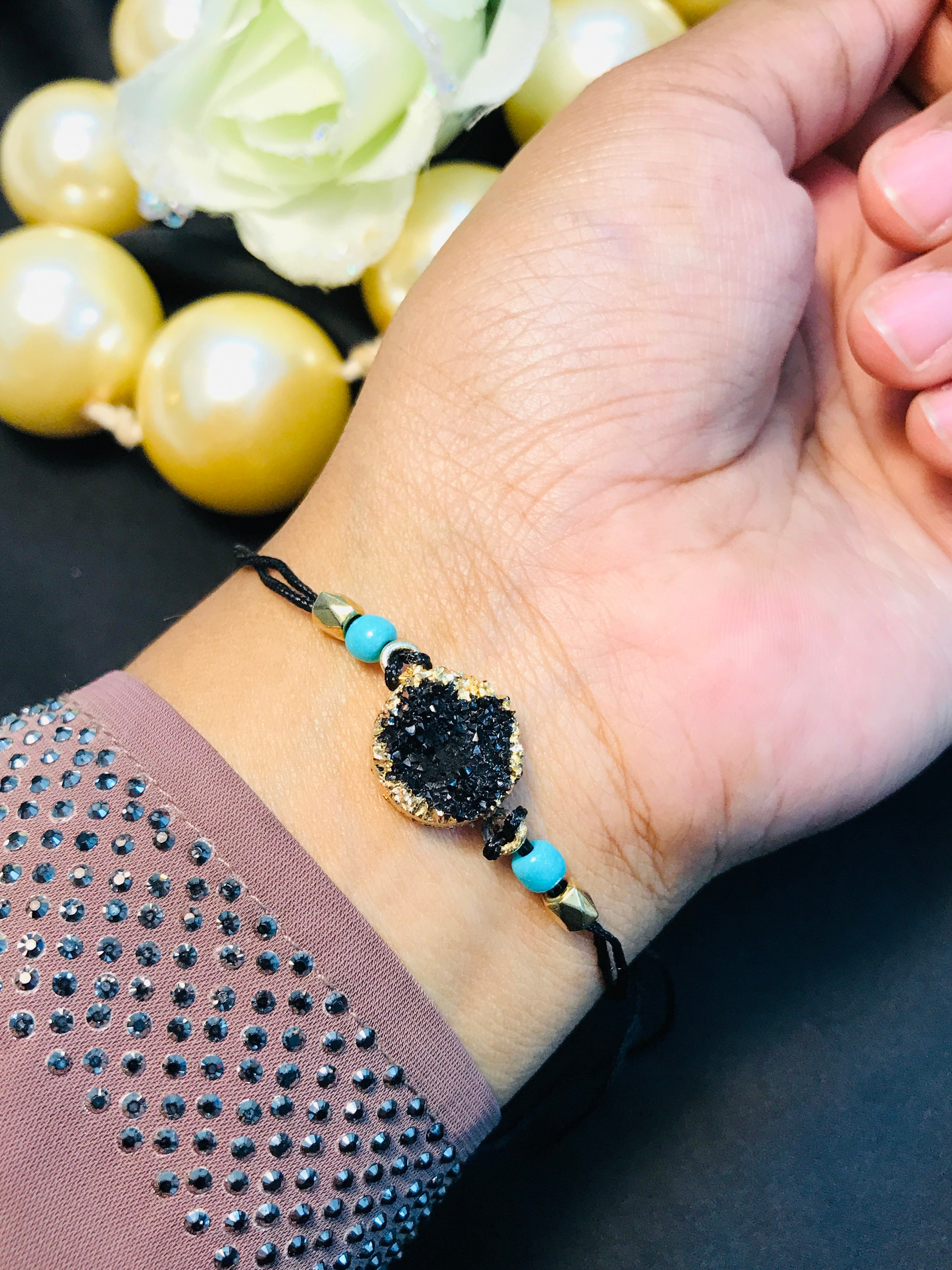 Black Crystal Uncut Bracelet