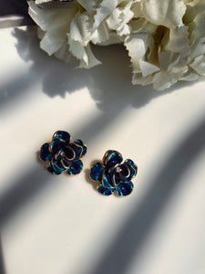 Blue Rose Earring