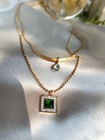 Load image into Gallery viewer, Layer Square green Pendant
