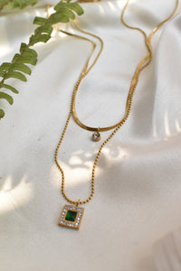 Layer Square green Pendant