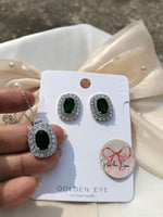 Load image into Gallery viewer, Emerald set earring pendant
