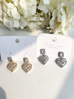 Load image into Gallery viewer, Zircon Heart Earring Silver
