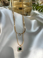 Load image into Gallery viewer, Layer Square green Pendant
