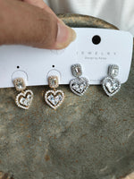 Load image into Gallery viewer, Zircon Heart Earring Silver
