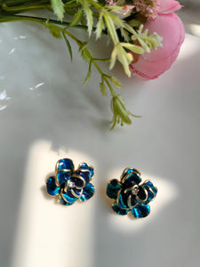 Blue Rose Earring