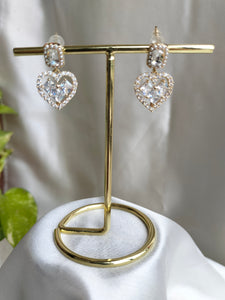 Zircon Heart Earring Golden