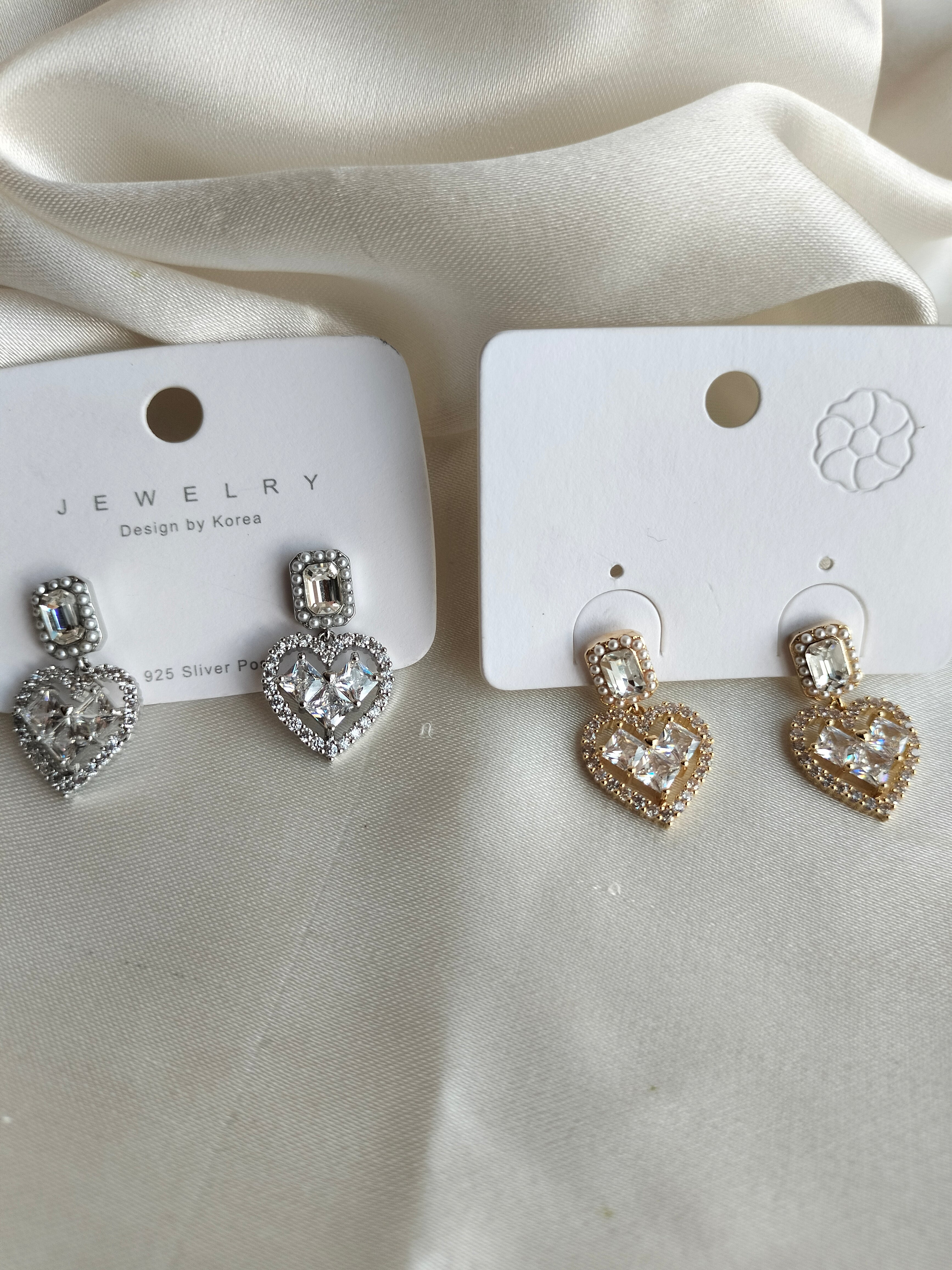 Zircon Heart Earring Golden