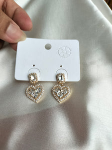 Zircon Heart Earring Golden