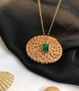 Green Square Ss Pendant