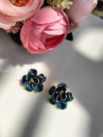 Load image into Gallery viewer, Blue Rose Earring
