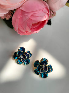 Blue Rose Earring