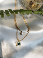 Load image into Gallery viewer, Layer Square green Pendant
