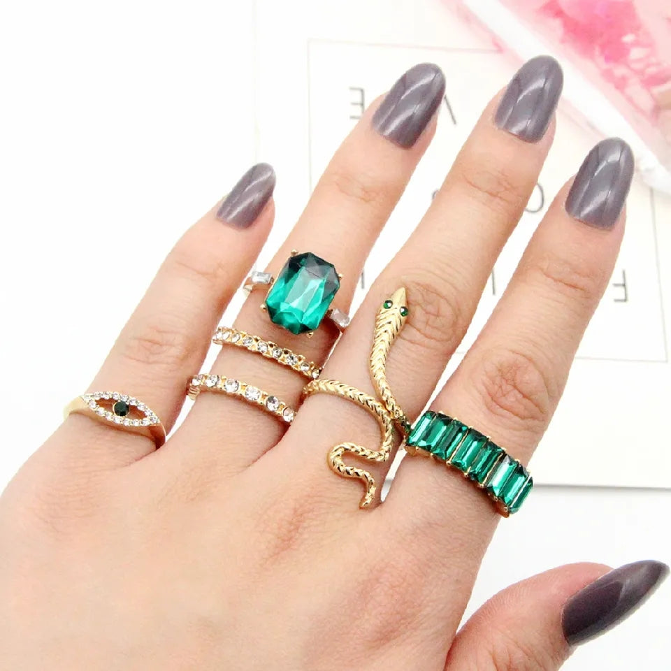 Green Stone Ring set (R-56)