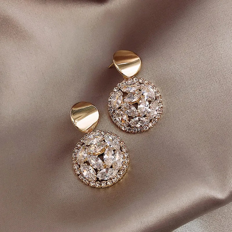 Double Circle Crystal Earring