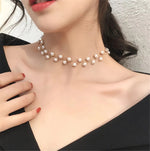 Load image into Gallery viewer, Pearl Charm Choker Silver
