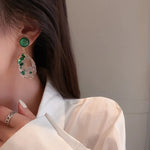 Load image into Gallery viewer, Uncut Green Stone Earrings
