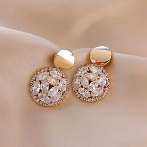 Double Circle Crystal Earring