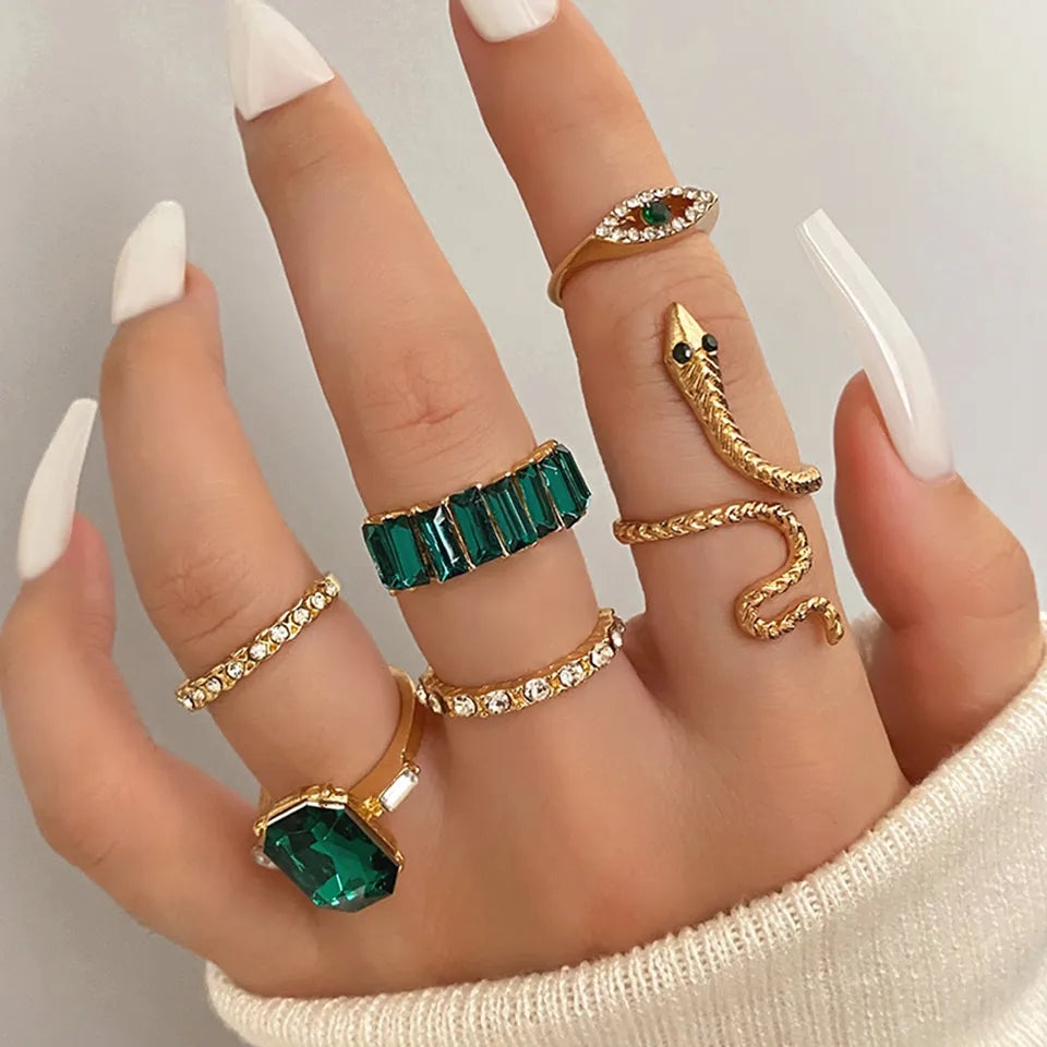 Green Stone Ring set (R-56)