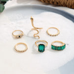 Load image into Gallery viewer, Green Stone Ring set (R-56)
