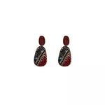 Load image into Gallery viewer, Maroon Oval Earring
