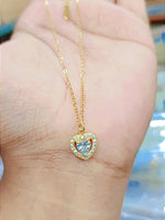 Load image into Gallery viewer, Golden Heart Zircon Pendant
