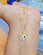 Load image into Gallery viewer, Golden Heart Zircon Pendant
