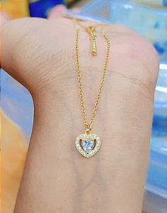 Golden Heart Zircon Pendant