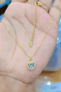 Golden Heart Zircon Pendant