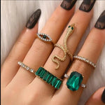 Load image into Gallery viewer, Green Stone Ring set (R-56)
