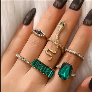 Green Stone Ring set (R-56)