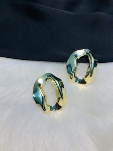 Golden Metallic Circle Earring