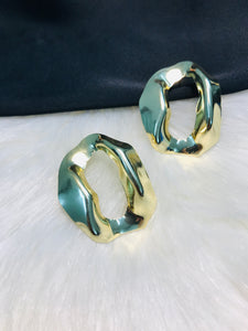 Golden Metallic Circle Earring