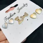 Load image into Gallery viewer, Heart,Bow Stud Set
