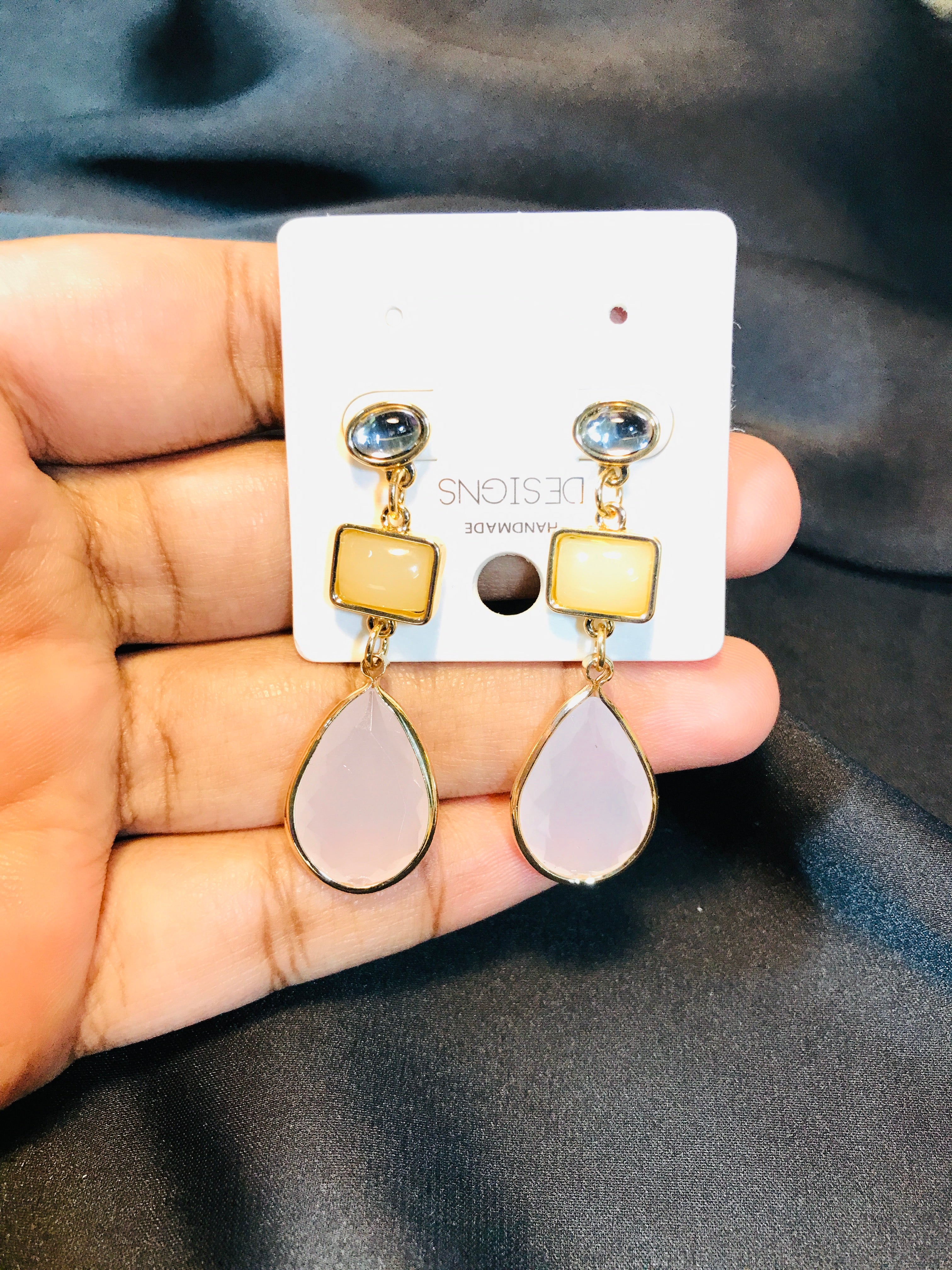 Kundon Stone Baby Pink Earring