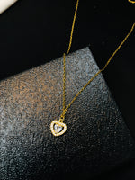 Load image into Gallery viewer, Golden Heart Zircon Pendant
