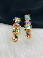 Load image into Gallery viewer, Peach Emerald  Stone Earring
