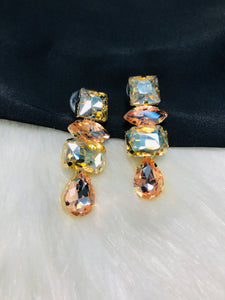 Peach Emerald  Stone Earring