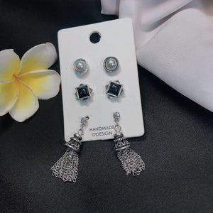 Silver Antique Tassel Stud Set